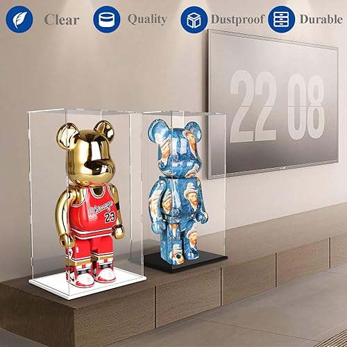 Miniatura 3 de DuvinDD Vitrina de acrílico para grandes coleccionables, caja transparente de 29 pulgadas de alto para muñeca Bearbrick 1000% Lego 10341 a prueba de