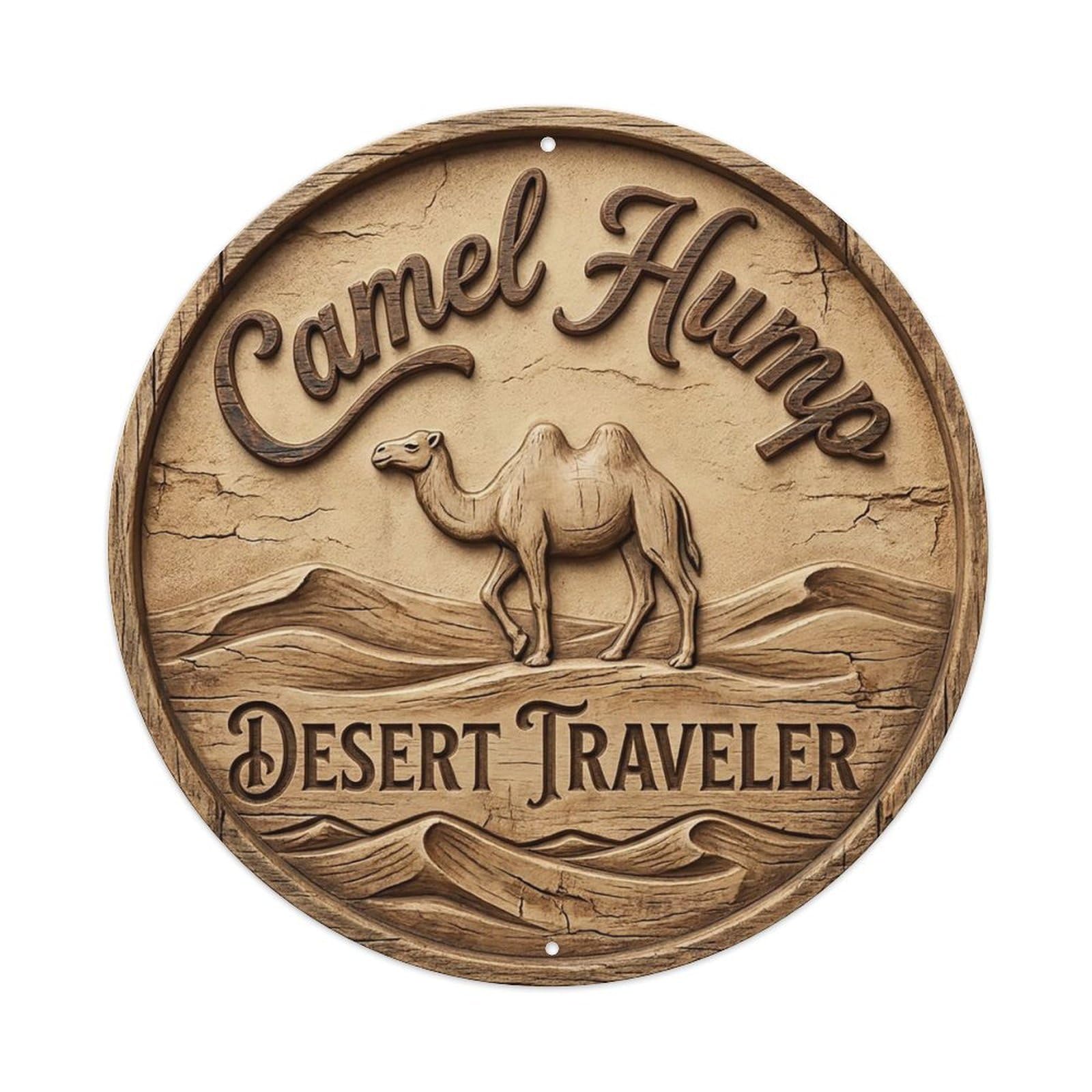 Cxhjca 8X8inch(20X20cm) Camel Hump Desert Traveler Metal Tin Sign