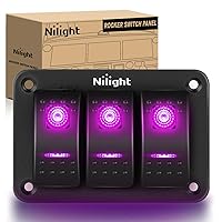 Vista 25 de Nilight Panel de Interruptores Basculantes de 5 Posiciones 5 Pines On Off Toggle Soporte de Aluminio 12V 24V Tablero Pre-Cableado Interruptores