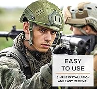 Vista 4 de TacSnake Casco táctico Airsoft Paintball rápido con cubierta de casco, PJ Type Tactical Multifuncional Protective NVG Mount