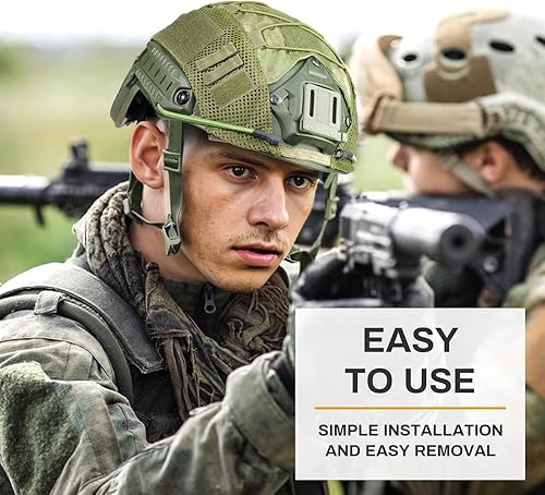 Miniatura 5 de TacSnake Casco táctico Airsoft Paintball rápido con cubierta de casco, PJ tipo táctico multifuncional protector NVG Mount para Multicam deportes