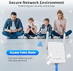 WiFi Extender, WiFi Extender Signal Booster up to 1200Mbps, Dual Band 2.4GHz & 5GHz WiFi Range Extender with Ethernet Port, Wireless Internet Repeater for Home, Compatible with Alexa, & Smart Devices