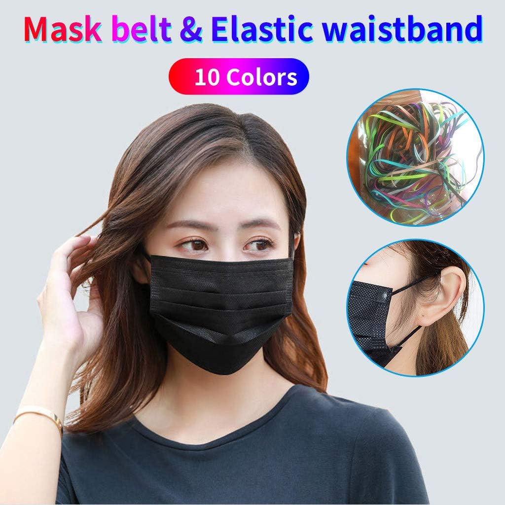 Assorted Color Elastic Bands for DIY Making Kits Accessories - Facial Shield Cover Appliacble 3mm Width Stretchy Ropes Homemade Art Craft Tools (Multicolor)