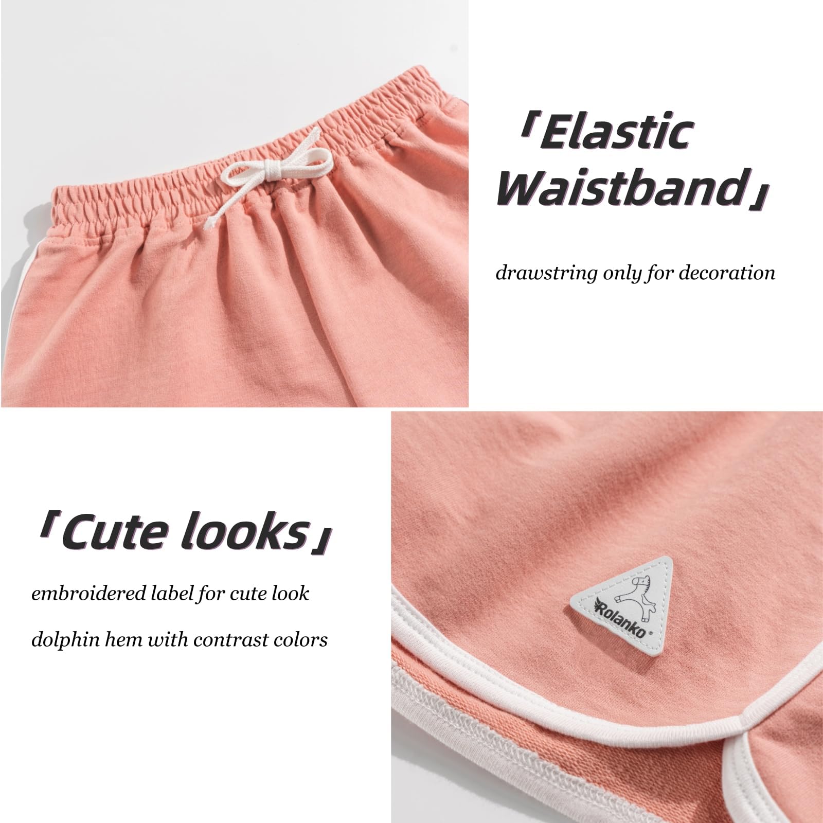 Rolanko Mädchen Gym Kurze Hose, Baumwolle Sommer Heiß Kurze Running Hosen, Kinder aktive Sport Bekleidung zum Tanzen und Yoga