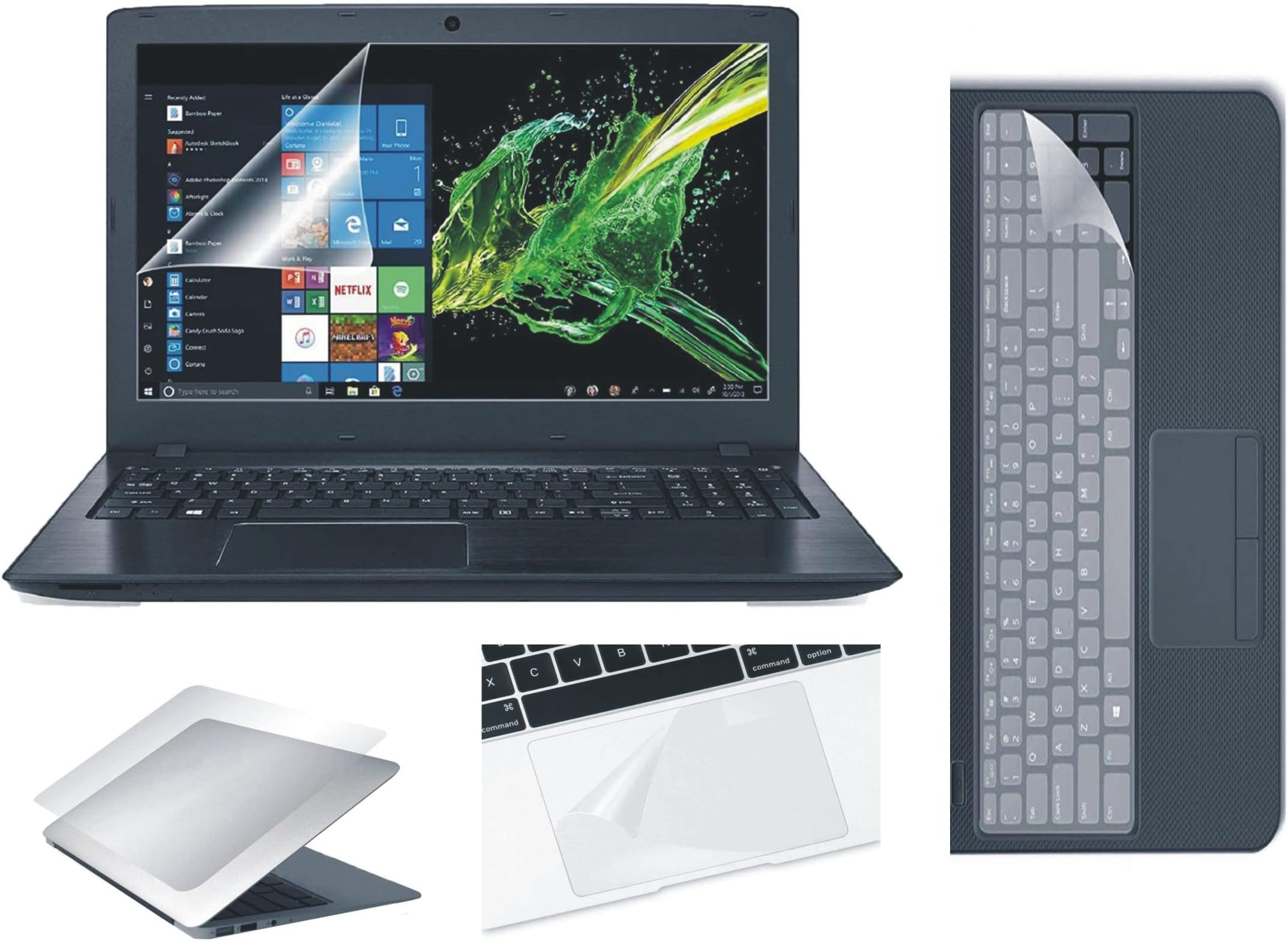 Ecomaholics 4 in 1 laptop Accessories-Screenguard (Clear), Top Guard (Clear),touchpad (MATTE) and keyboard cover designed for Asus ROG Flow X13 GV301QE-K6153TS Gaming Laptop