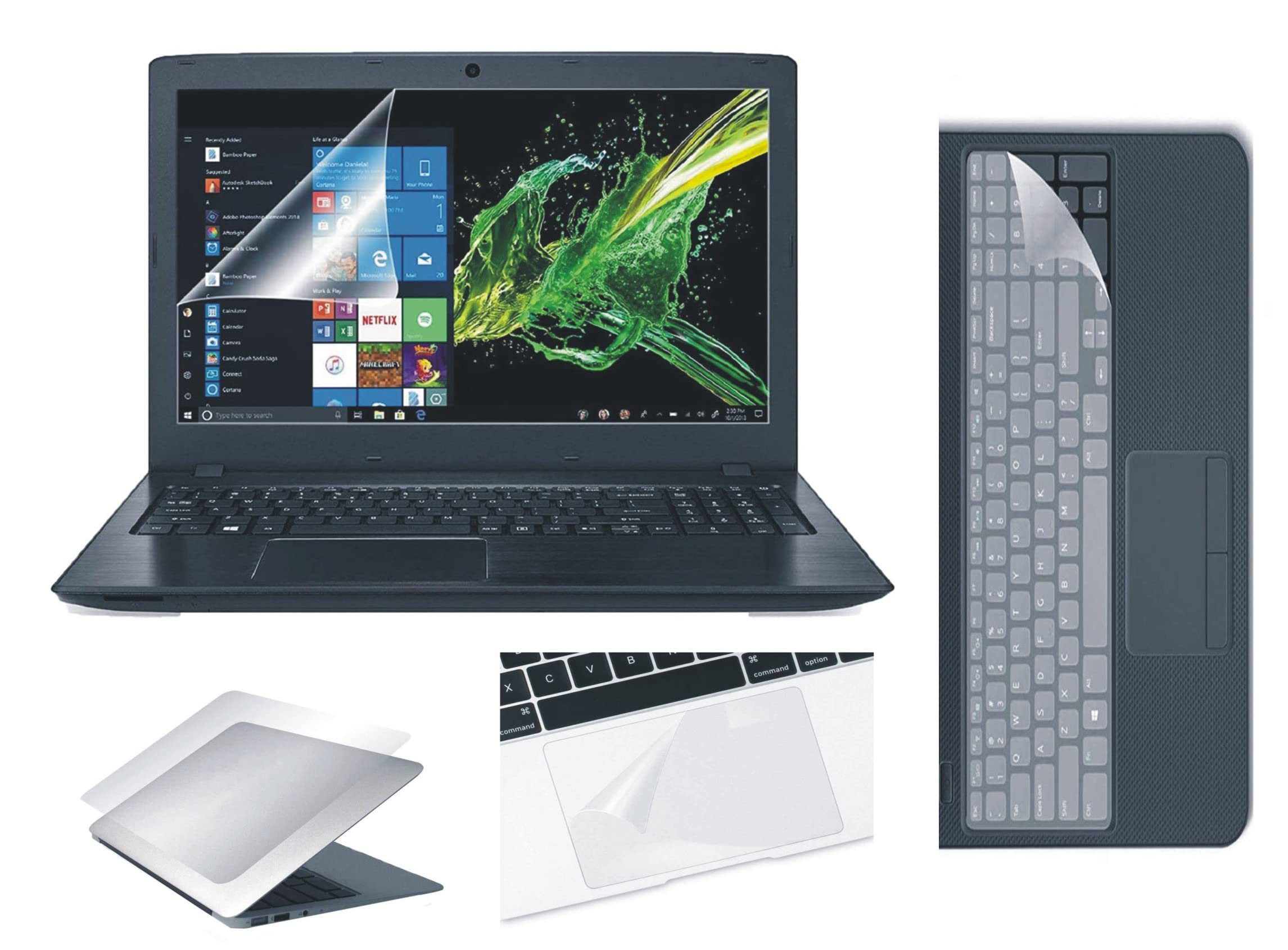 Ecomaholics 4 in 1 laptop Accessories-Screenguard (matte), Top Guard (matte),touchpad (matte) and keyboard cover designed for Honor MagicBook X15 Laptop