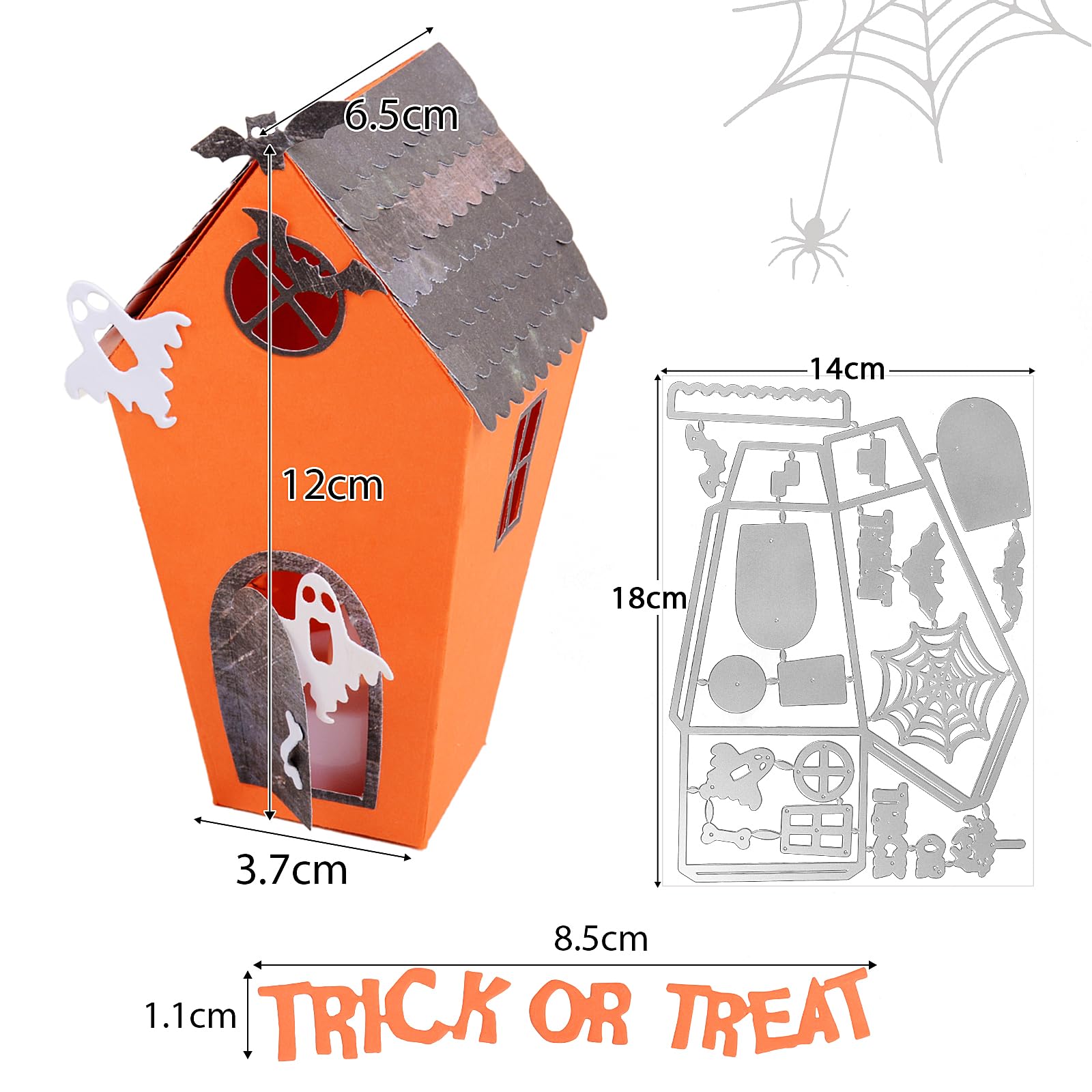 ZAG Fustella Sottile Per Taglio Halloween – Fantasma Sfumato – Acciaio Resistente, 43x40 Mm – Compatibile Con Macchine Fustellatrici - 5
