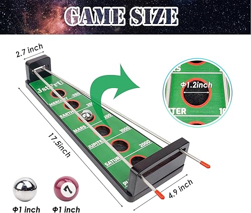 Miniatura 4 de Juego Shoot The Moon, grande de 17.5 pulgadas, juegos clásicos de escritorio, tablero de madera maciza con bola y varillas de metal, estilo billar,