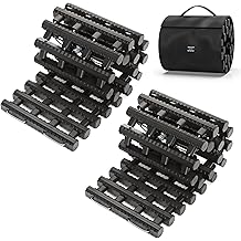 1PZ TMP-G6H 2pc Traction Tracks Mats TPR 31.5" L Tire Recovery Track Pad Roll Car Vehicle Tyre Traction Boards Tire Ladder Track Grabber Auto Emergency Traction Aid for Off-Road Mud Snow Ice Sand