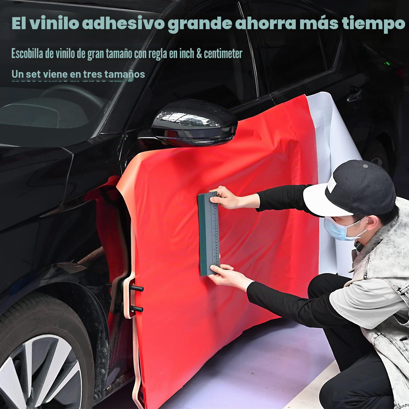 EHDIS Espatula Vinilo Set - 3 pcs Diferente Tamaño Espátula con Protector de Fieltro, Espatula Rotulación Carwraping para Colocar Vinilo, Gris