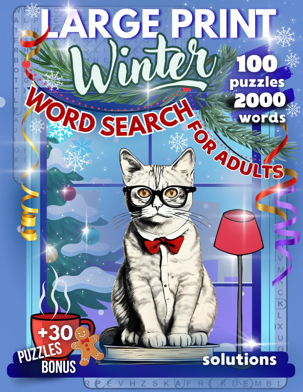 Winter Word Search for Adults Large Print: 100 Puzzles, 2000 Words & Solutions (Clever Kitty)