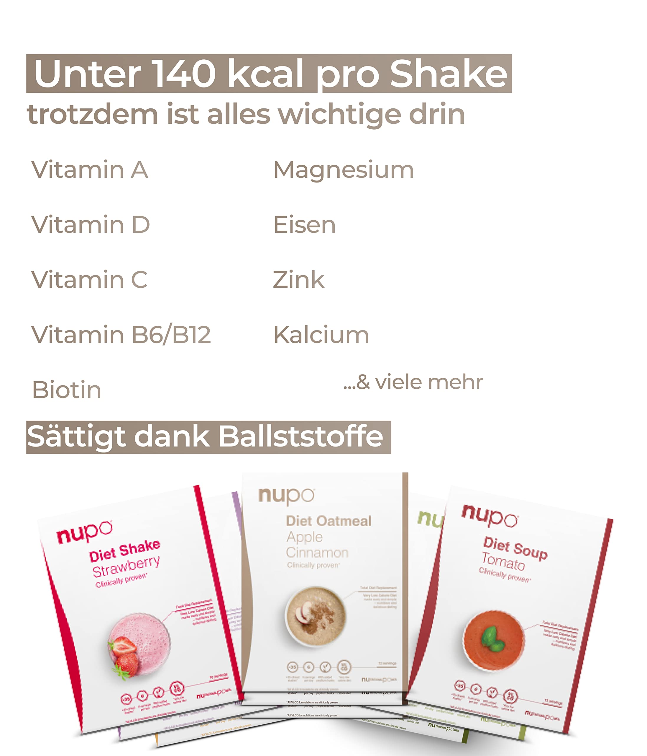 NUPO® Diät Shakes zum abnehmen [PROBIERPAKET mit SHAKER] - 7x Abnehm Shake 3x Diät Suppen & 5x Meal Replacement - Trinkmahlzeit zum abnehmen