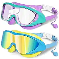 Swim Goggles for Kids 8-14, Youth Beginner Swimming Goggles Anti Fog UV Protection, Leakproof Wide View