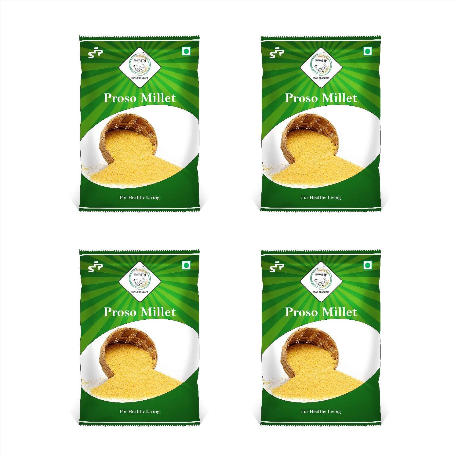 Swasth Proso Millets Unpolished And Natural Organic 4kg |Vegan | 100% Whole Grain| Low GI Millet Rice | High Protein & 100% more Fibre than Rice(Other Names of Porso Millet Chena,Baragu,Variga,Pani Varagu)