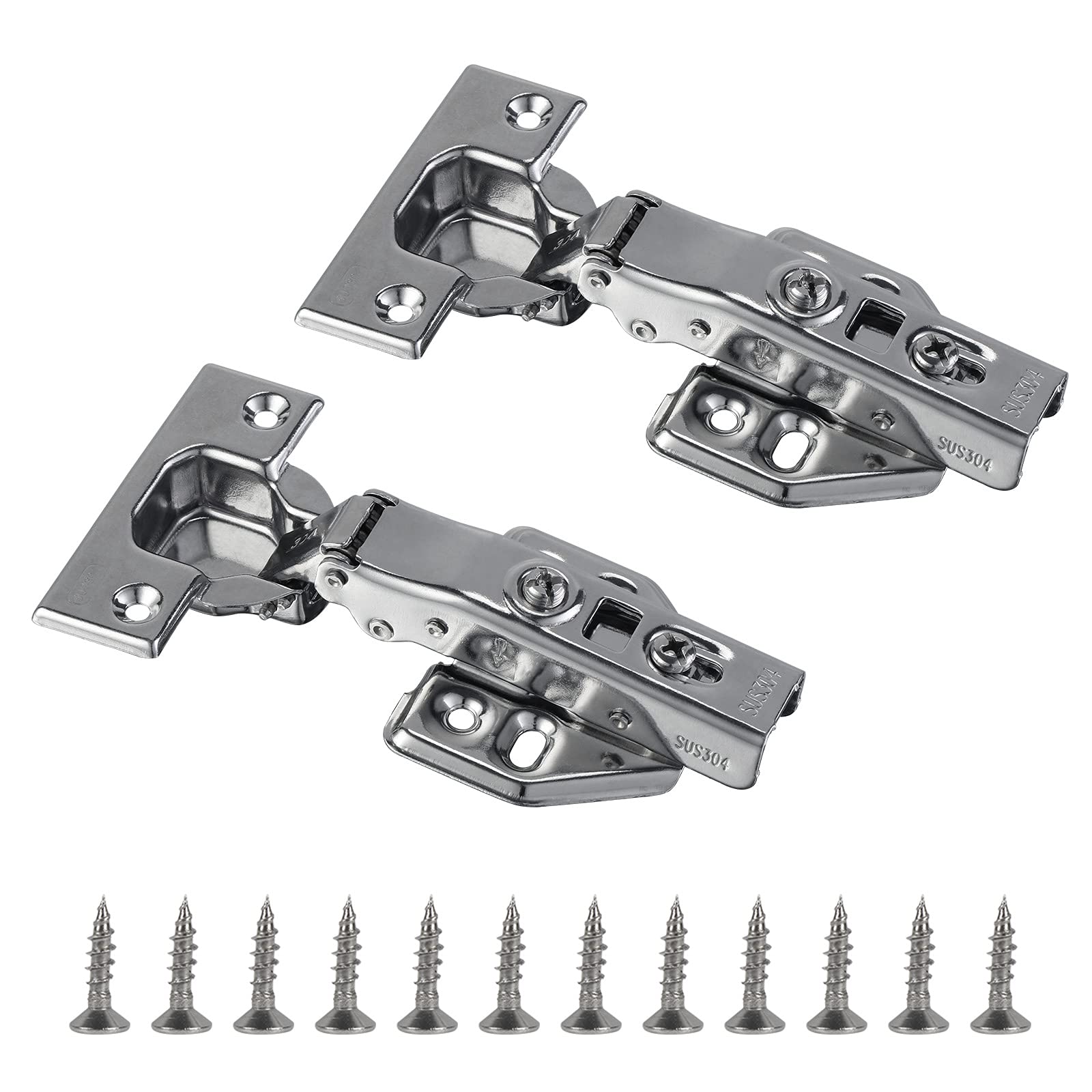 Fippy 2 PCS Cupboard Hinges, Soft Close Door Concealed Hinges