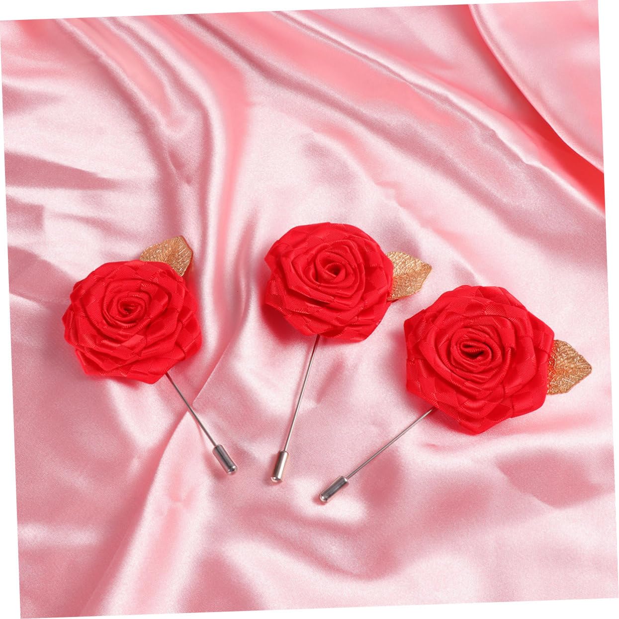 SOIMISS 36pezzi Spille Decorativa Tessuto Forma Di Rosa Per Abbigliamento Spille Per Giacche Vestiti e Accessori Da Cerimonia Rosso