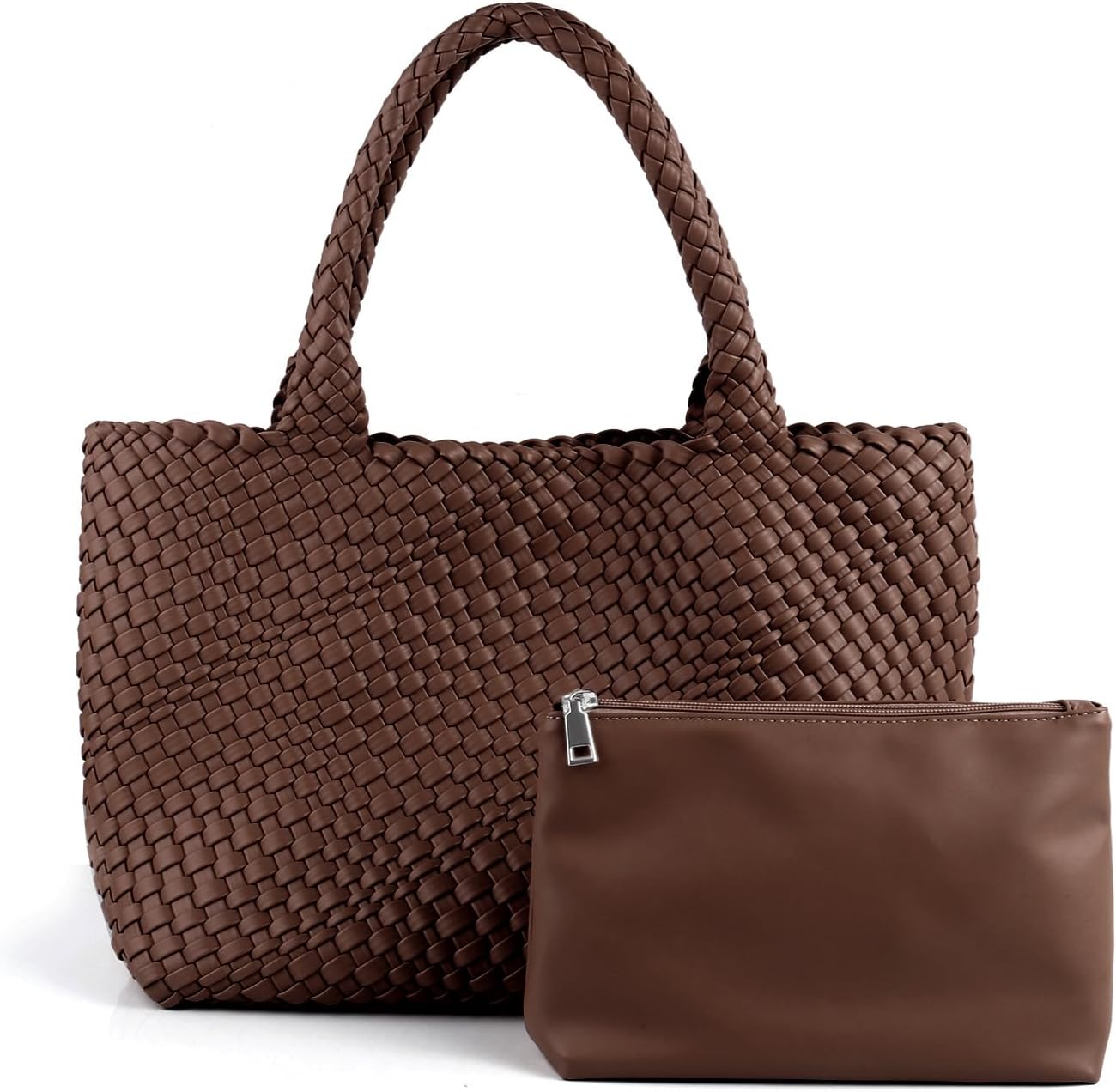 Woven Tote Bag Womens Purse Vegan Leather Shoulder Handbags Fashion Summer Beach Tote Bags Large Travel Totes