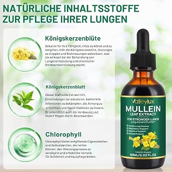 Mullein Leaf Extract Drops Mullein Leaf Drops Powerful Mullein Leaf Extract Lung Cleansing Pure Mullein Leaf 60 ml
