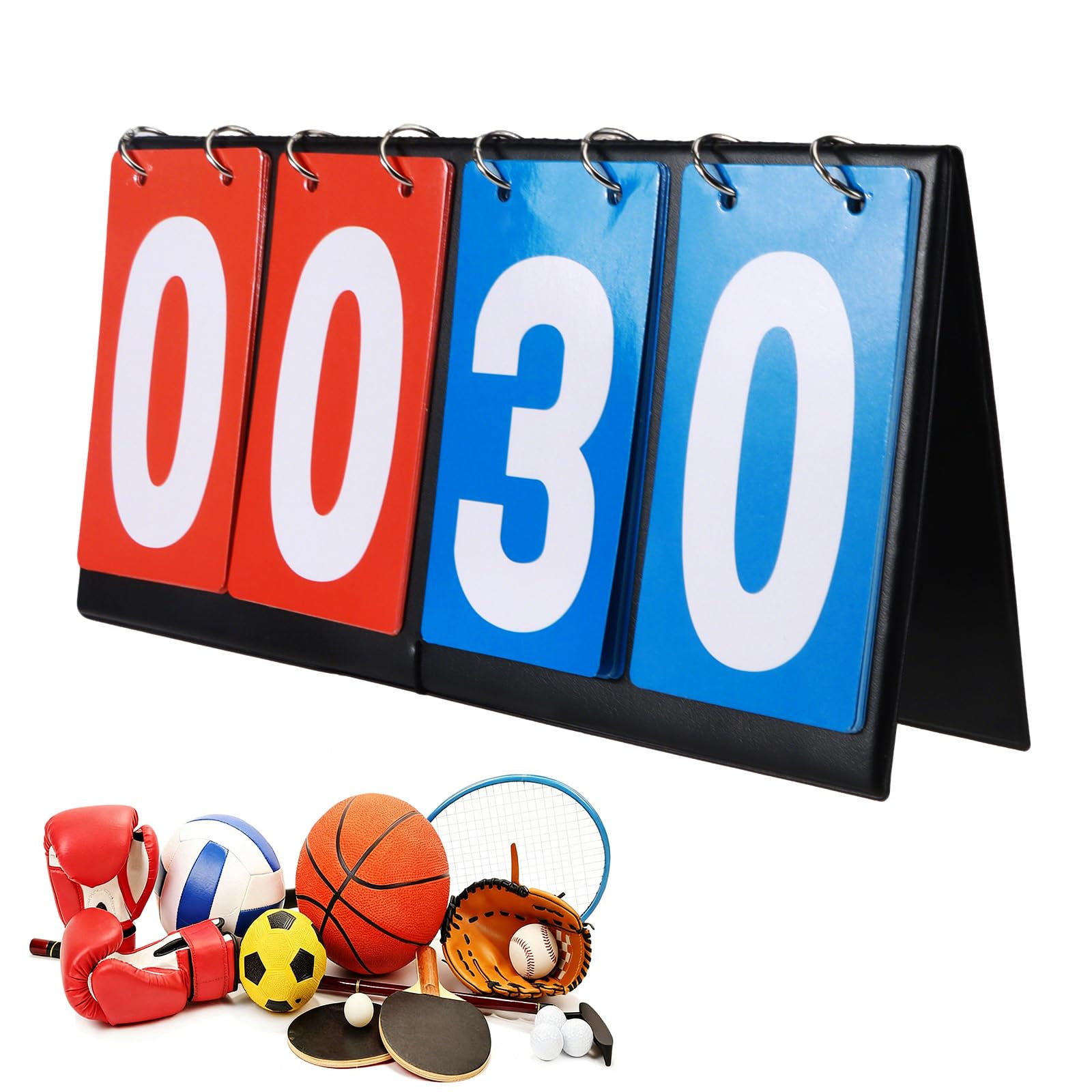 Tabellone Segnapunti,Segnapunti Sportivo Multifunzionale a 4 Cifre, Tabellone Segnapunti Portatile, Multifunzione Riutilizzabile per Ping Pong, Basket, Badminton, Pallavolo
