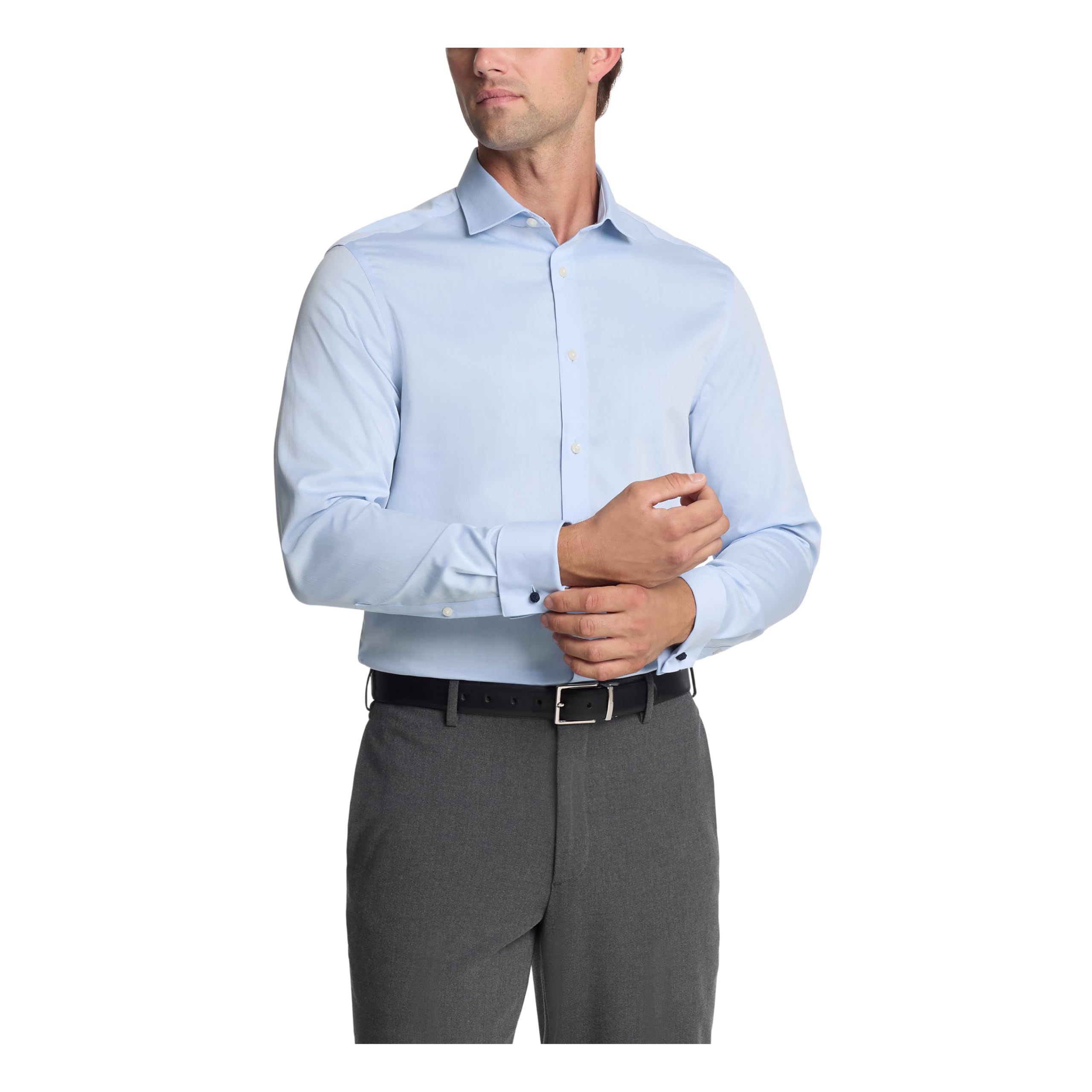 Calvin Klein Mens Slim Fit Non Iron Solid French Cuff Dress Shirt - Amazon Exclusive