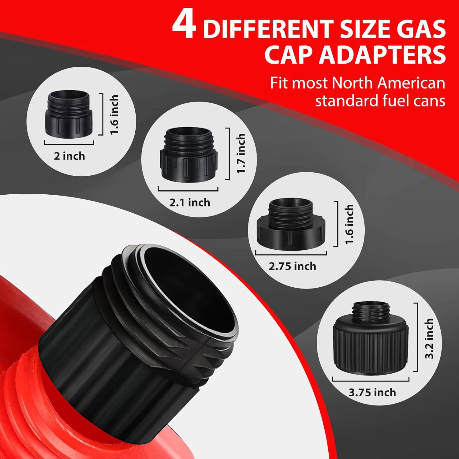 Automatic Portable Fuel Transfer Pump with Auto-Stop, 3.2 Gallon per minute, Extra Long Hose, Battery Powered and USB Type-c, 4 Can Adapters and Leak protection, Gas Pump for Oil, Diesel and Gasoline - Image 4