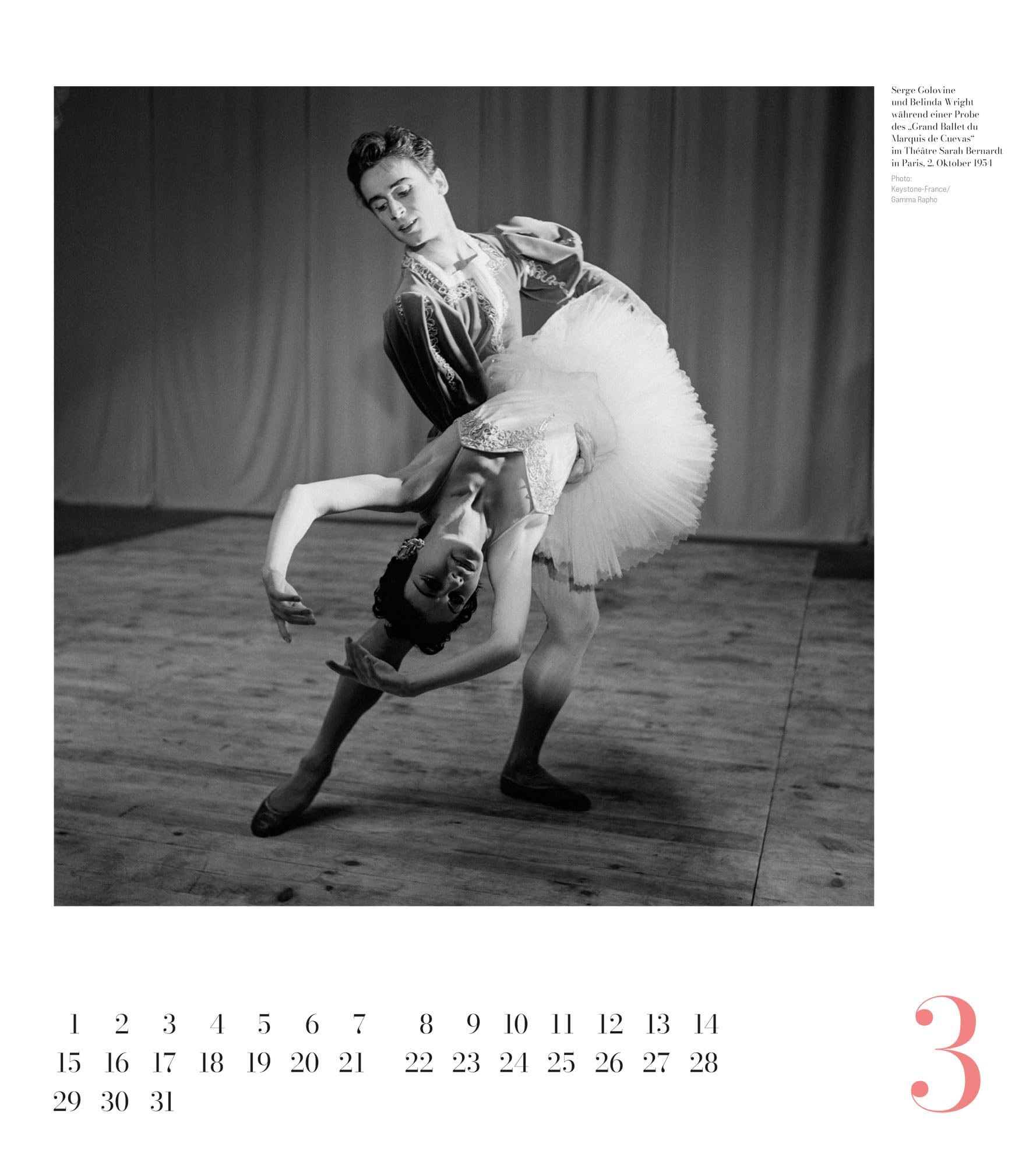 Ballett Kalender 2027 | Eleganter Schwarz-Weiß-Kalender im großen Hochformat (48x54 cm) | Analogfotografie | Ballerina & Tänzer:innen