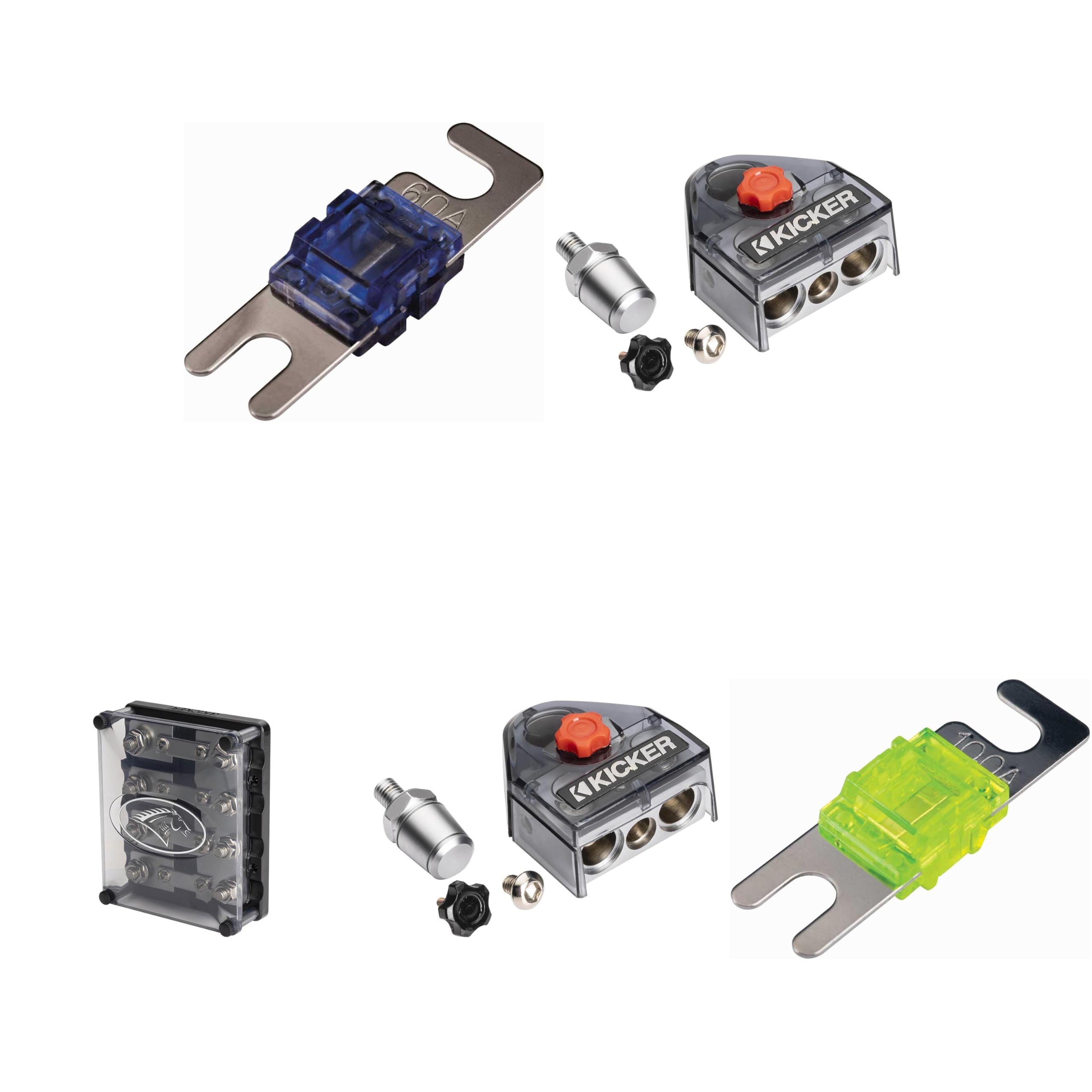 ハマーH2 03'～07' KICKER ドアパネル 4枚セット 電飾付き！ Amazon.com: Kicker Warhorse (2) Battery Terminals & HPFD4 Fused