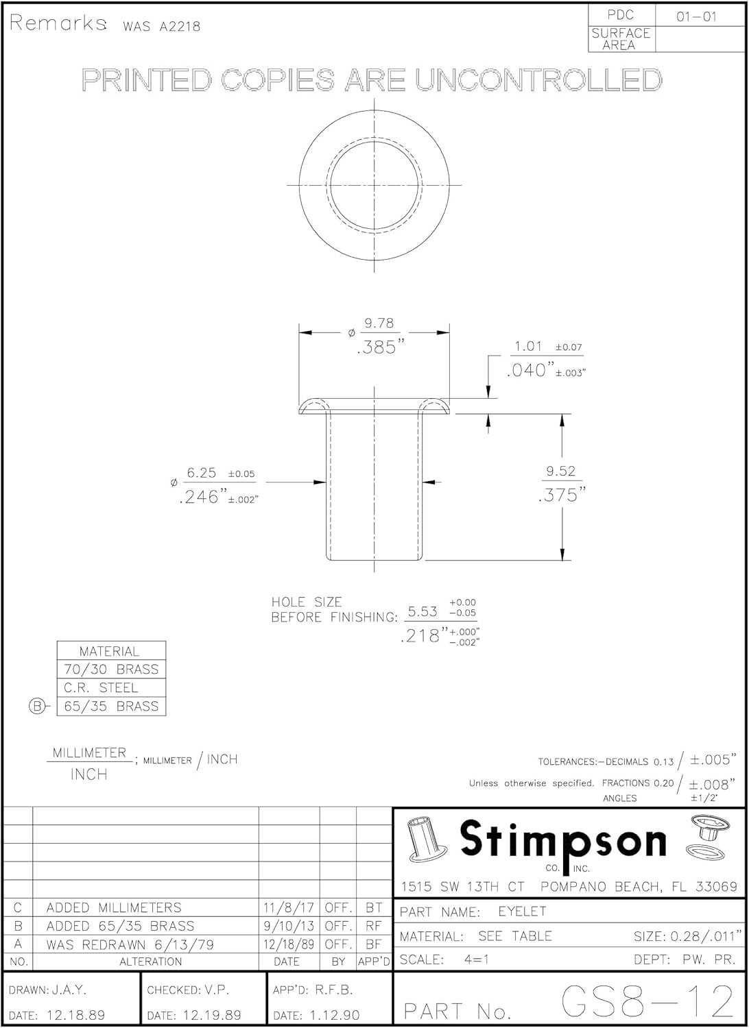 Stimpson GS812B10000 Brass Eyelets Reliable, Durable, Heavy-Duty GS 8-12 (10,000 Pieces)