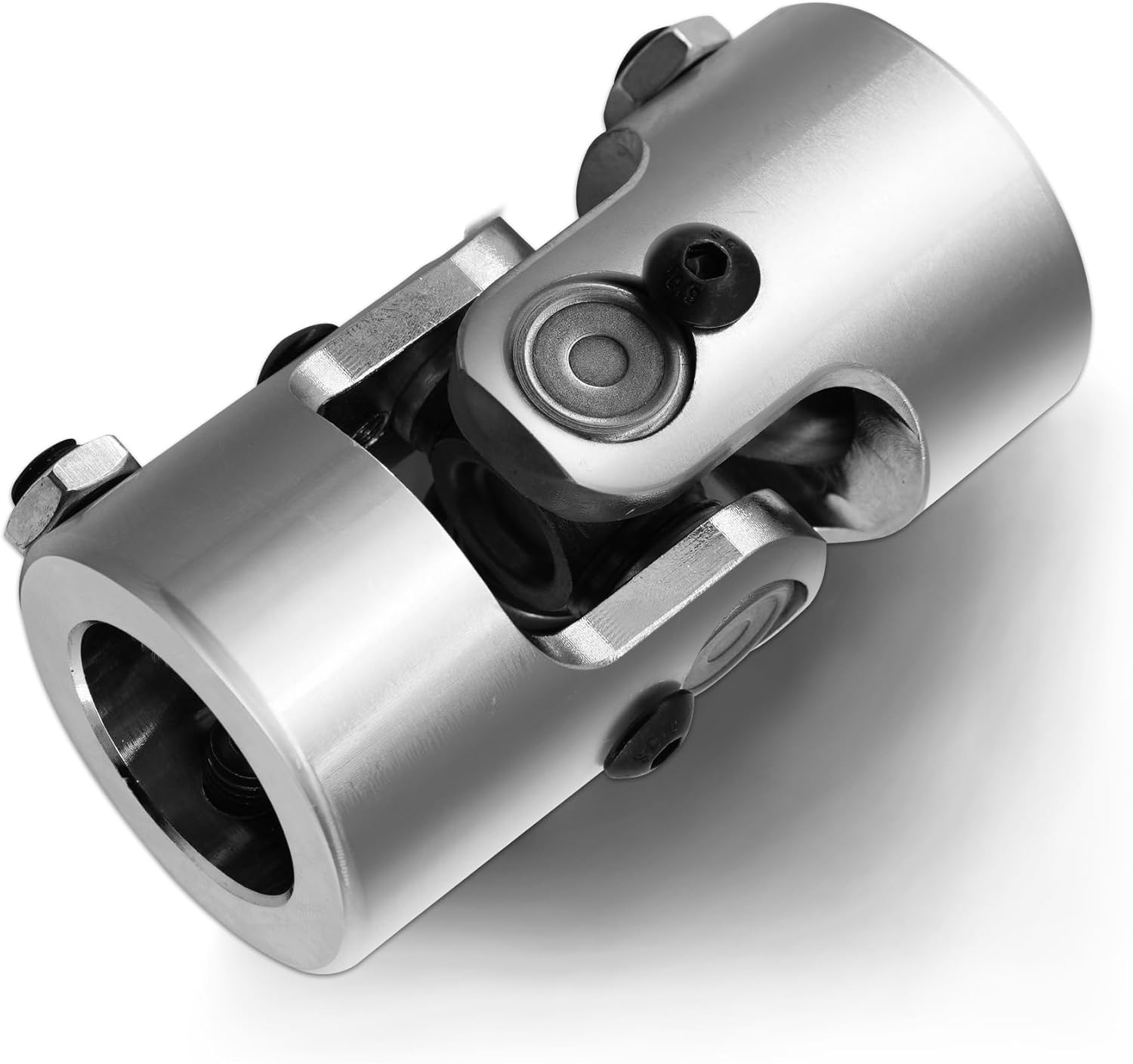 1" Round x 1" Round Black Steering Universal Joint Single U Joint Shaft,Total Length: 83mm (3-1/4")