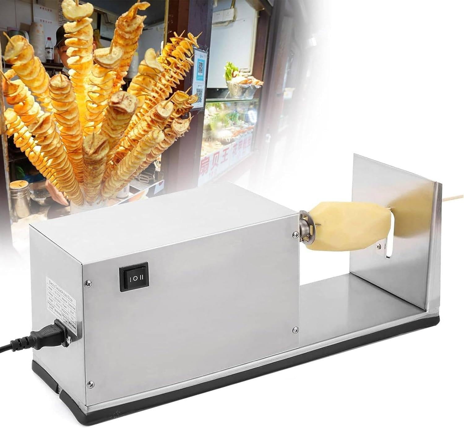 OLSKFUH Potato Cutter, Spiral Vegetable Slicer For Chips, Automatic Tornado Twister Cutting Tool For Potatoes And Cucumbers,