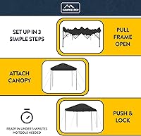 Vista 4 de KAMPKEEPER Tienda de campaña desplegable de 10 x 10, impermeable, sombra portátil con paredes laterales, refugio instantáneo ajustable al aire libre