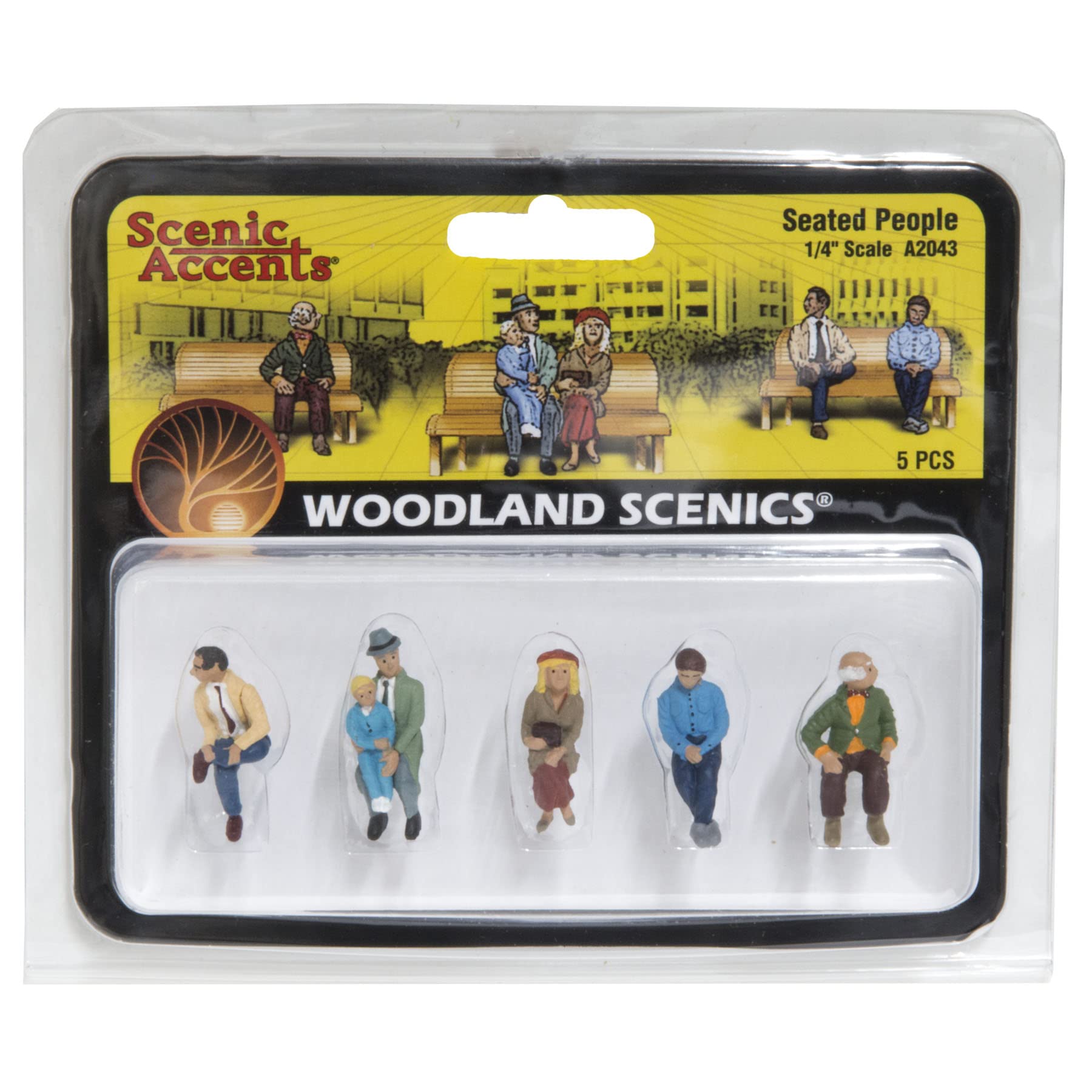 Woodland Scenics A1874 HO Scale Casual People Figures - 6-Pack For Model Railroad