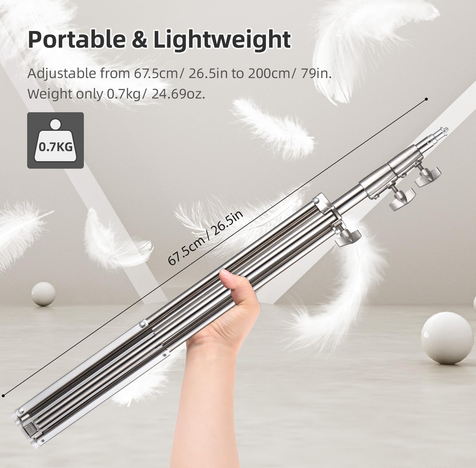 Andoer Lichtstativ 4m Mit Galgenarm - Luftgepolstert Für Studio & Fotografie