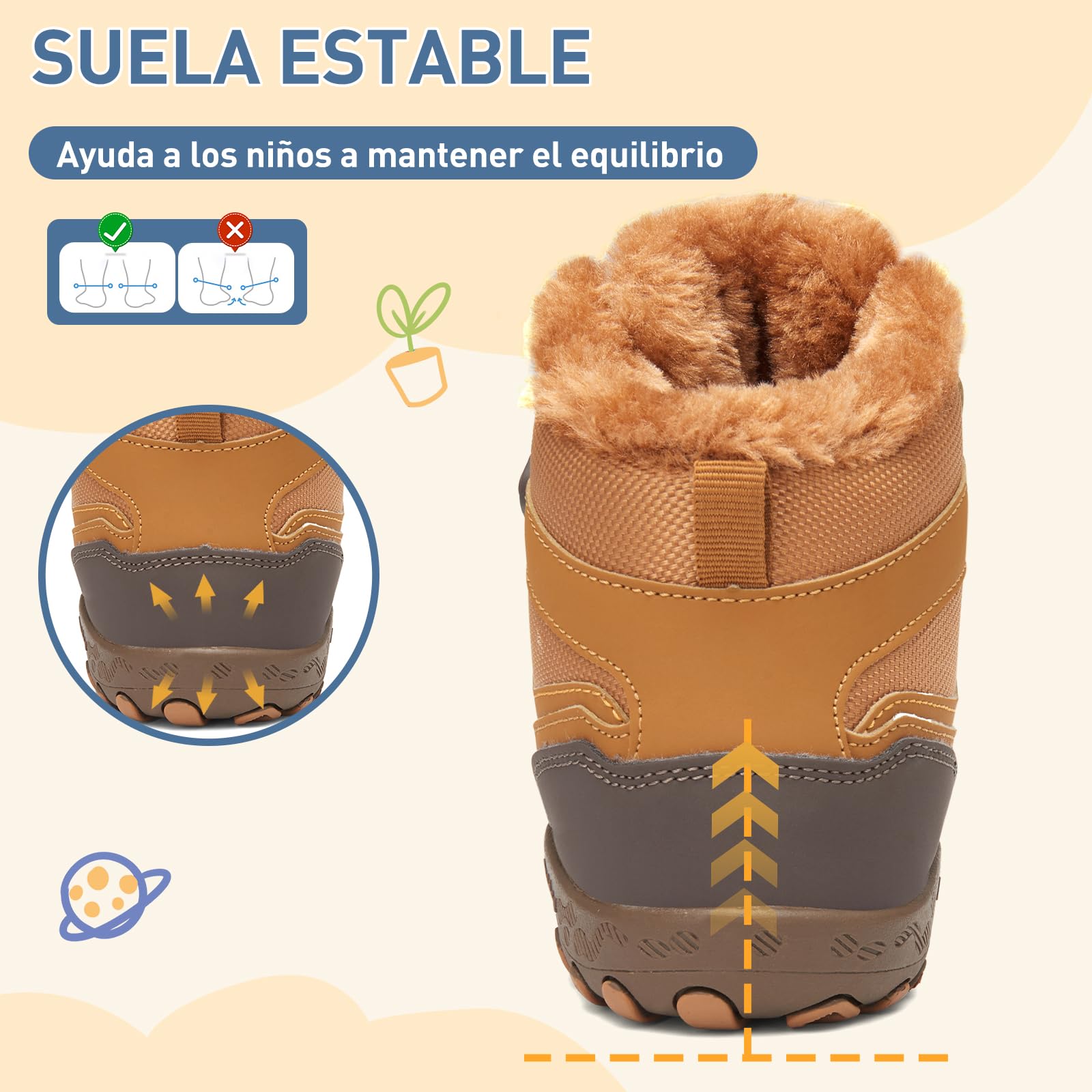 Mishansha Zapatos Invierno Niño Cálidos Botas Nieve Niña Zapatillas de Senderismo Antideslizante 24-38 EU