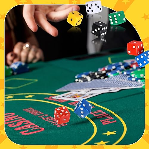 Miniatura 27 de 36 piezas de 0.748 in juego de dados de fiesta temática de casino acrílico grandes D6 opacos a granel para juegos de mesa, suministros de fiesta