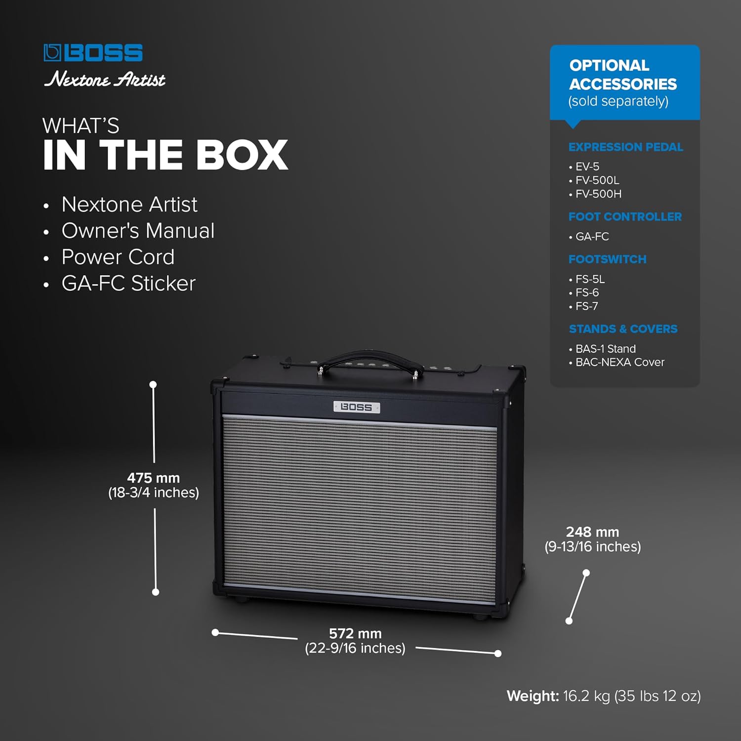 BOSS Nextone Artist | Powerful Guitar Amplifier | Tube Logic Design | Authentic Tube Sound & Feel | Four Power Amp Circuits | 80W Power & Custom 12” Speaker | Clean & Lead Channels | Built-in Effects