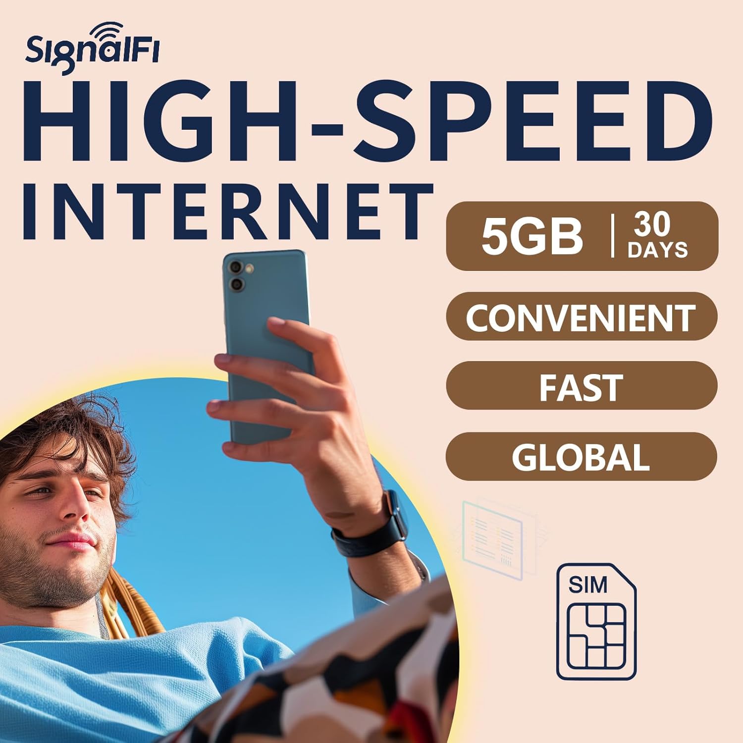 Europe Data Only SIM Card 5GB 30 Days, Prepaid Mobile SIM Card, 4G LTE High-Speed Data, Plug and Play, No Activation Required | No Contract | 3-in-1 SIM Card (UK, Germany, France, Italy, Spain)