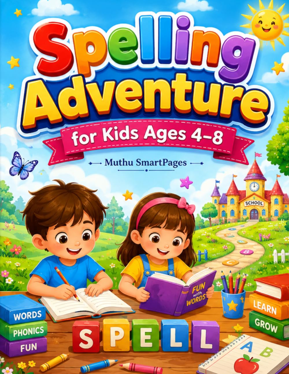 Spelling Adventure for Kids: Correct the Spelling|Picture Word Activities|15 Fun Learning Themes|Ages 4–8
