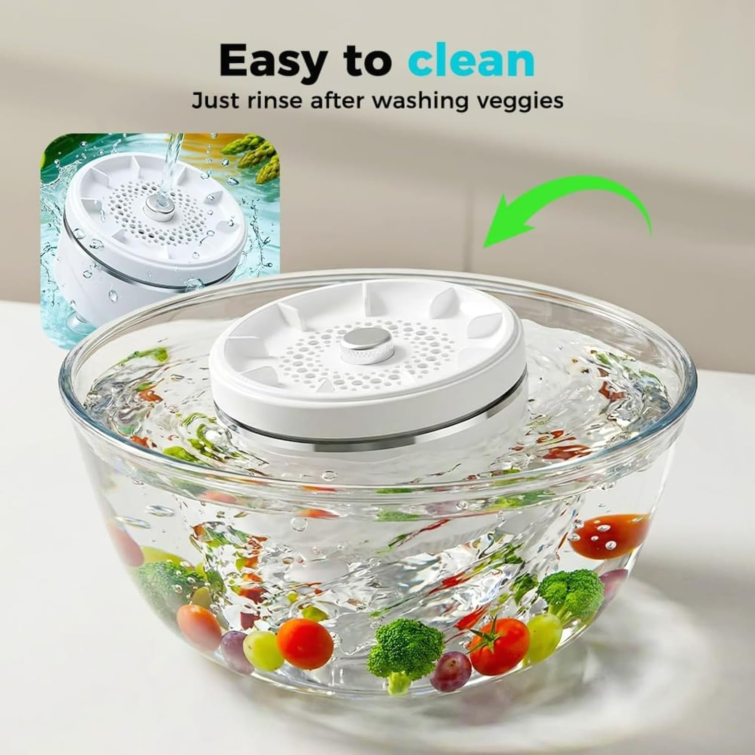 Fruit and Vegetable Purifier with Titanium Electrolysis Technology, Wireless Portable Cleaner for Produce Washing in Home Kitchen (2-Pack)
