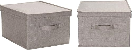 Household Essentials Contenedores grandes de tela para almacenamiento, paquete de 2, color gris