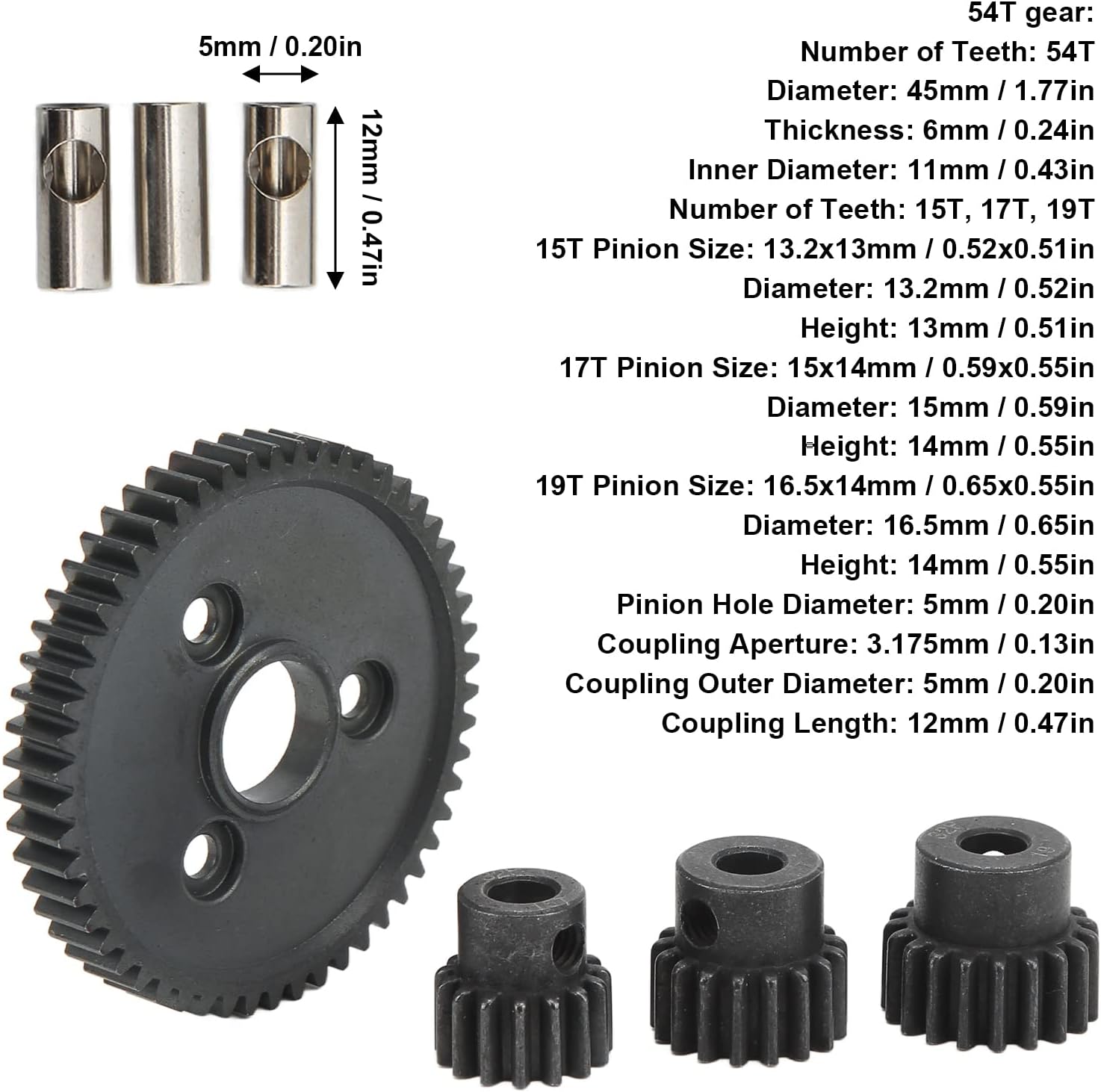 RC Pinion Motor Gear 54T 0.8 32 Pitch 3956 RC Car Spur Gear with 15T 17T 19T Pinion Set for RC Car Motor Rc Car Model Accessory - Image 5