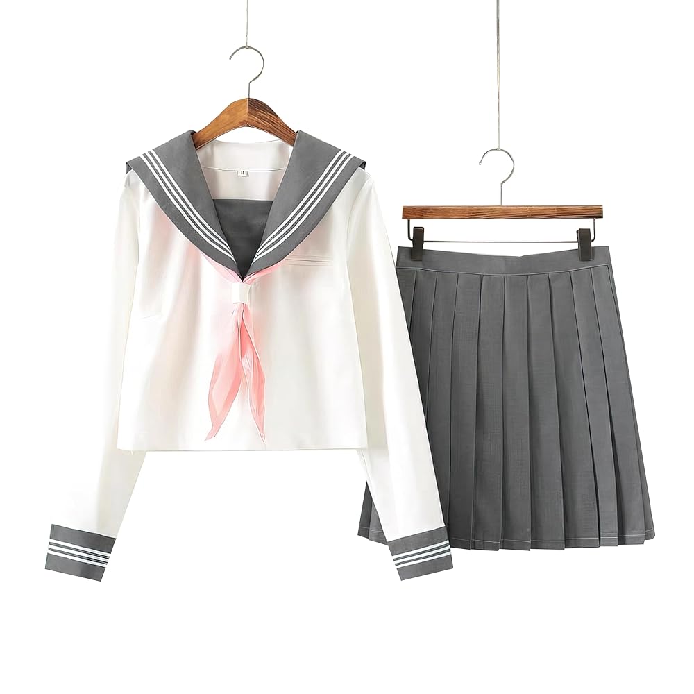 Amazon.co.jp: [MAKUMOKO] セーラー服 コスプレ 関西襟 長袖 3点