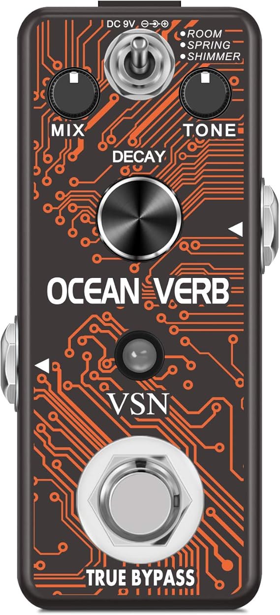 VSN Guitar Reverb Effect Pedal Digital Pedals Reverb Ocean Verb Effects Pedal Room