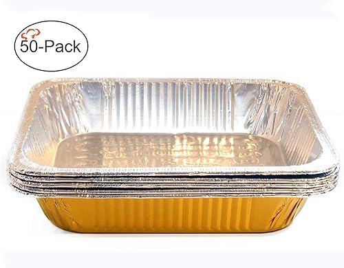 Miniatura 20 de Tiger Chef Bandejas Desechables de Papel de Aluminio Rosa de Tamaño Medio para Mesa de Vapor para Hornear, 12.75in x 10.38in x 2.5in de Profundidad,