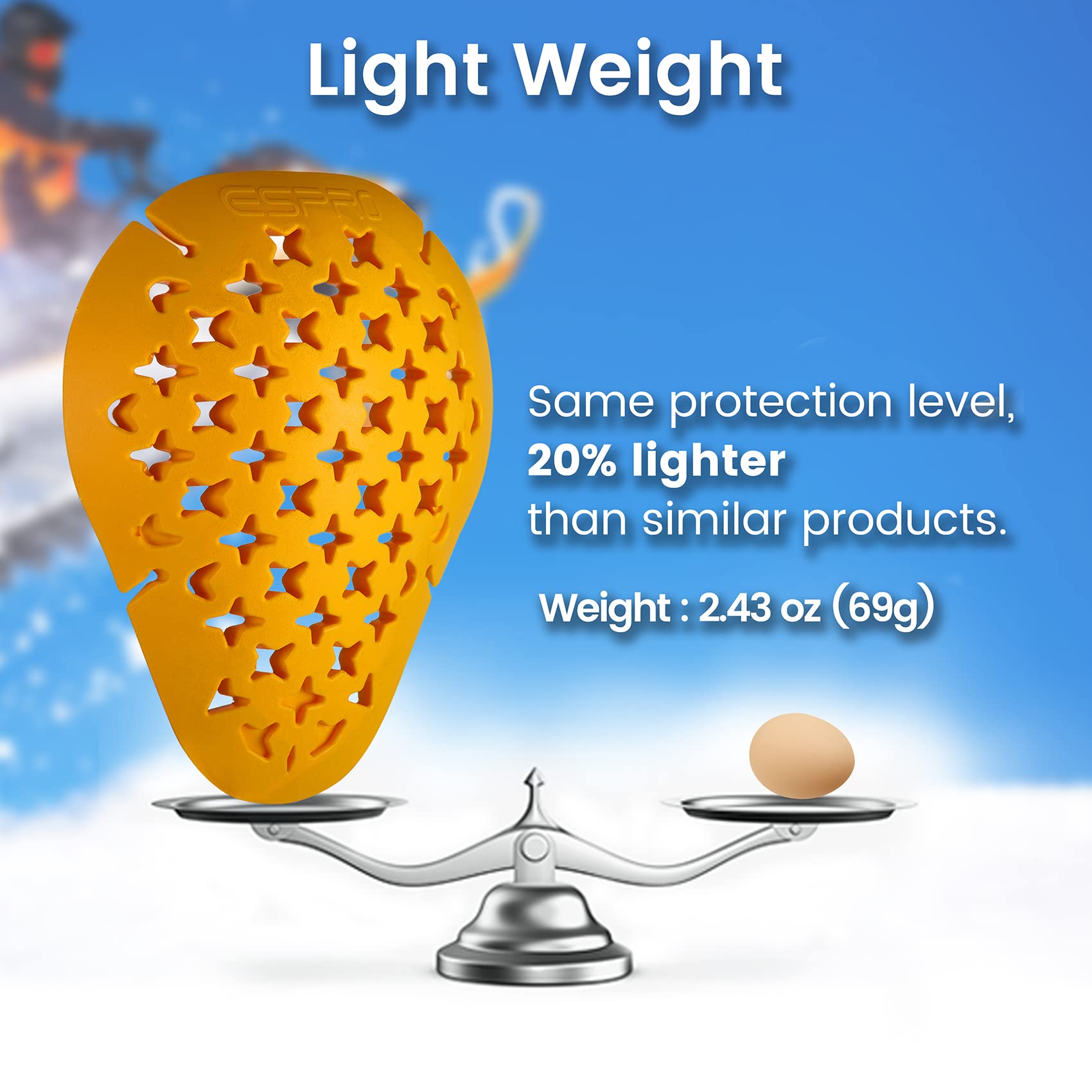 Odporne na niskie temperatury motocyklowe ochraniacze na ramię -30℃ CE Armor Insert Pad (żółte ramię)