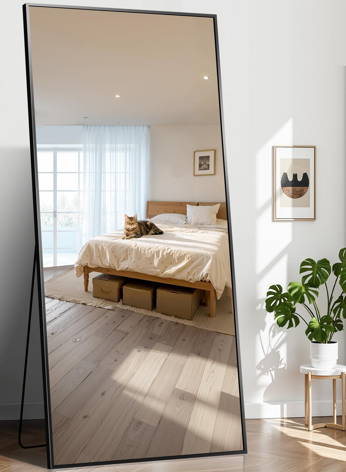 78"x35" Floor Mirror Full Length - Standing Mirror with Aluminum Alloy Frame, Large Body Mirror for Bedroom, Living Room, Wall Mounted or Leaning