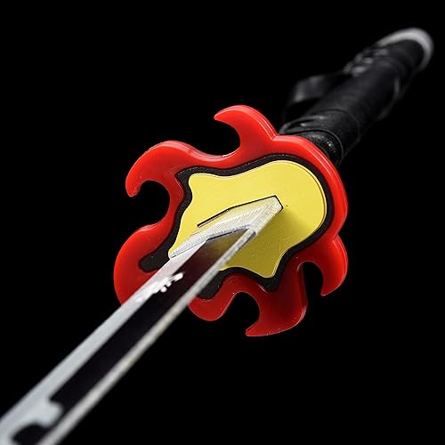 Miniatura 5 de ZiQing Espada samurai de anime hecha a mano, espada Agatsuma Zenitsu y espada Kamado Tanjirou y espada Rengoku Kyoujurou de 41 pulgadas, varios