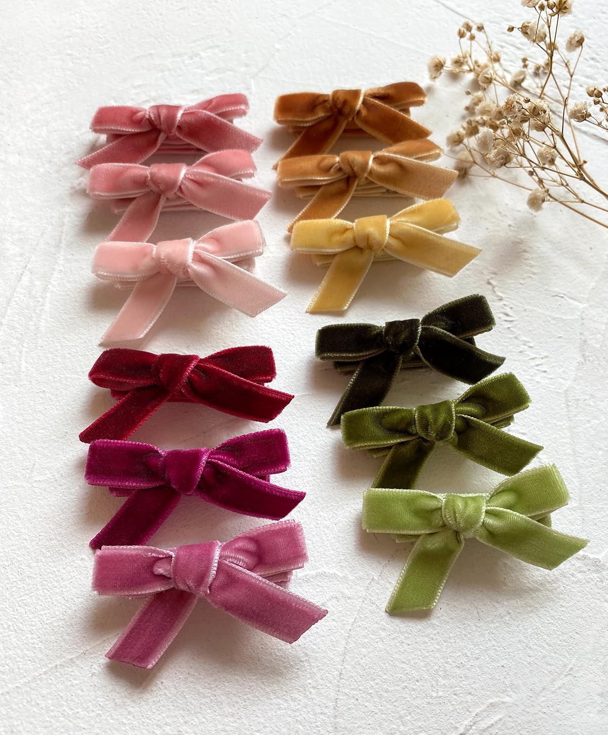 Mini Velvet Bow Clips Pack of 10 Hair Accessories for All Ages SMALL Pink Velvet Bow Hair Clip, Bow Hair Accessory, Bow  main image 4