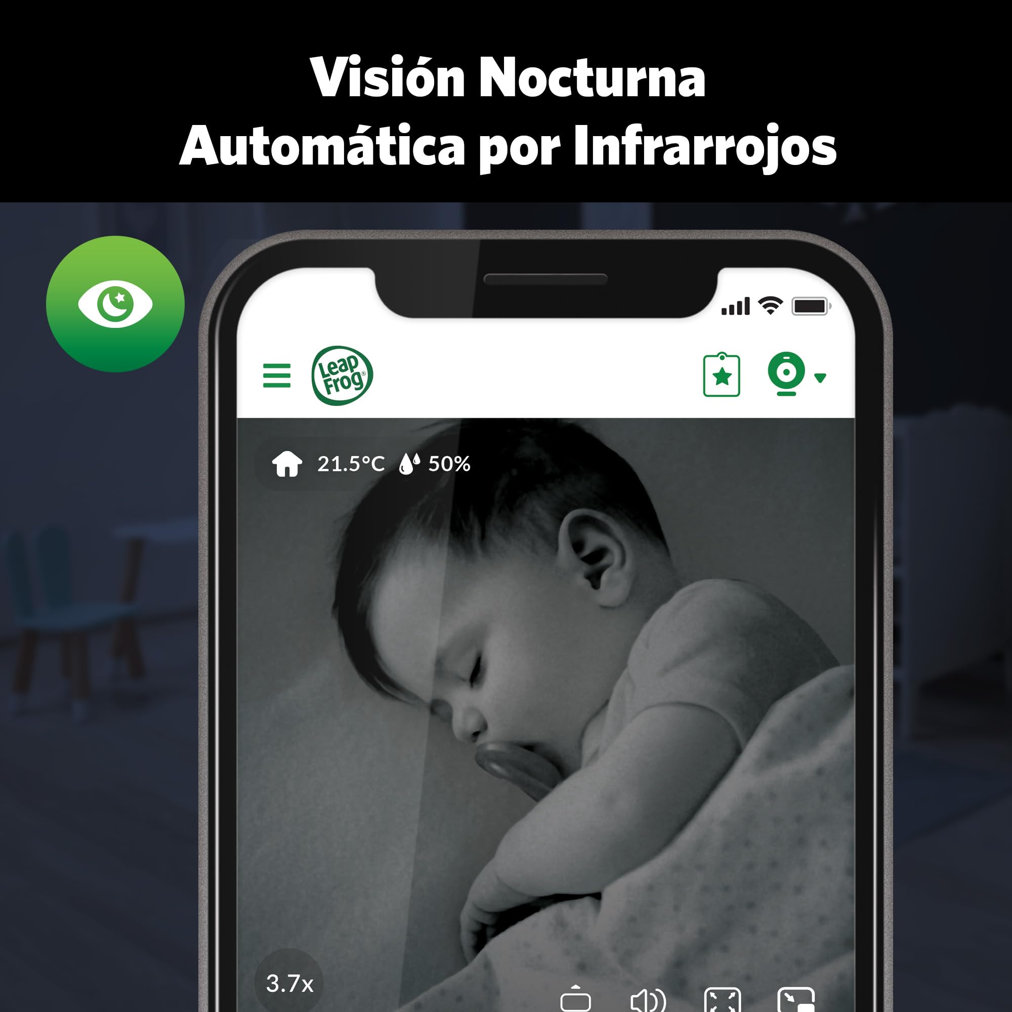 LeapFrog LF2911 Scout Connected Baby Monitor, WI-FI, FHD 1080p, Free App Remote Access, Rotate-Tilt-Zoom, 2-Way Audio, Colour Night Light, Infrared, Melodies, Sound/Motion Alerts