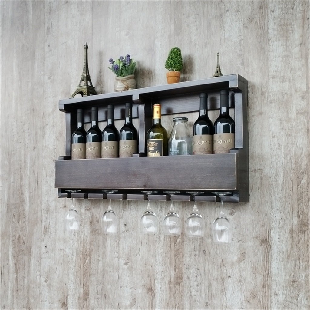 Casier à vin en bois mural pour libérer de l'espace et ranger vos verres